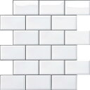 Yoillione タイルシール 防水 厚め 10枚 耐熱 キッチン 洗面所 剥がせる モザイクタイル 壁紙シール 賃貸 DIY 3d リメイクシート 北欧 トイレ雰囲気転換 レンガ調 ホワイト&グレー
