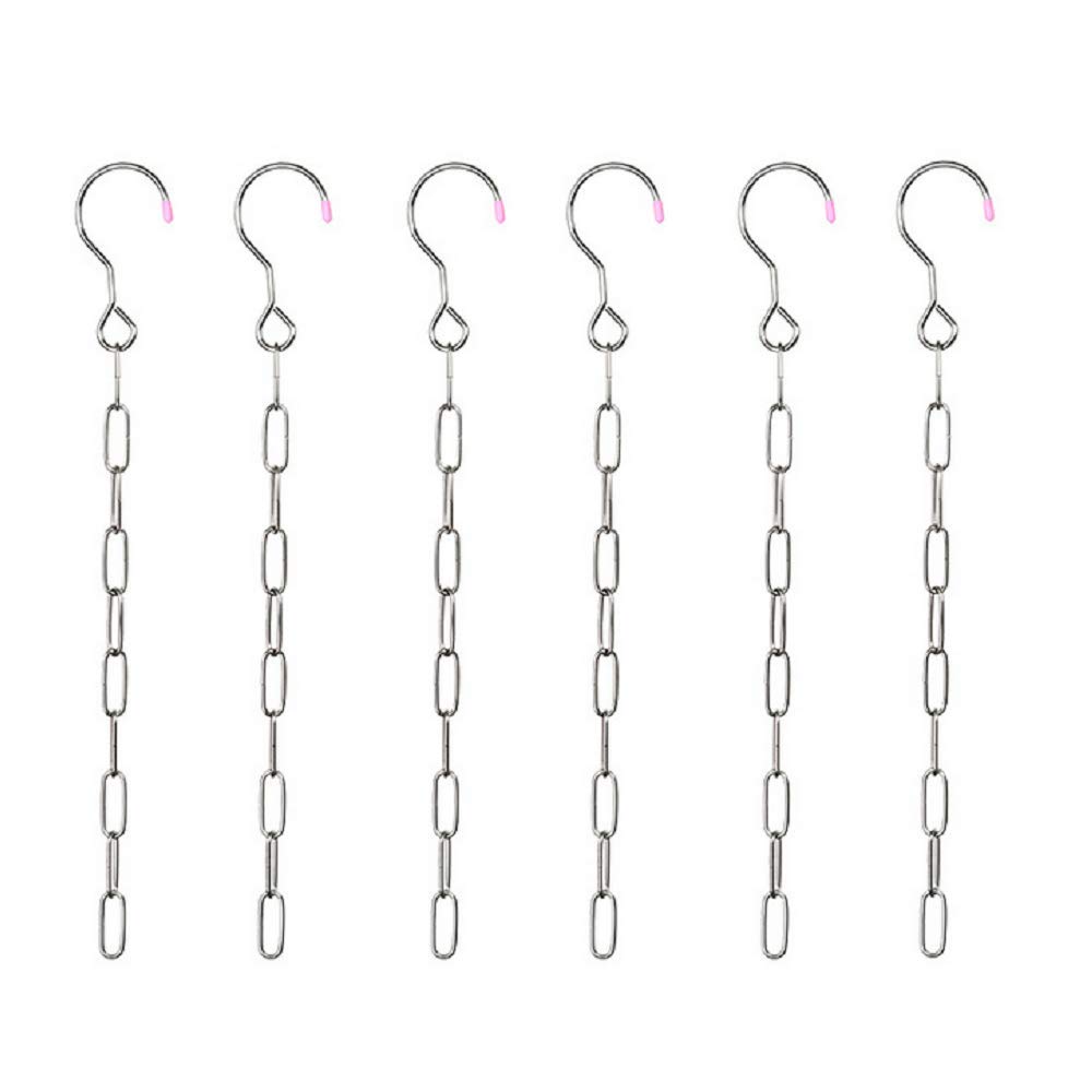 OKUSU-JP 衣類収納ハンガー 6本入 省スペース 便利グッズ クローゼット収納 連結リンクチェーン ステンレス ハンガー 縦 収納力アップ ハンガー収納ラック