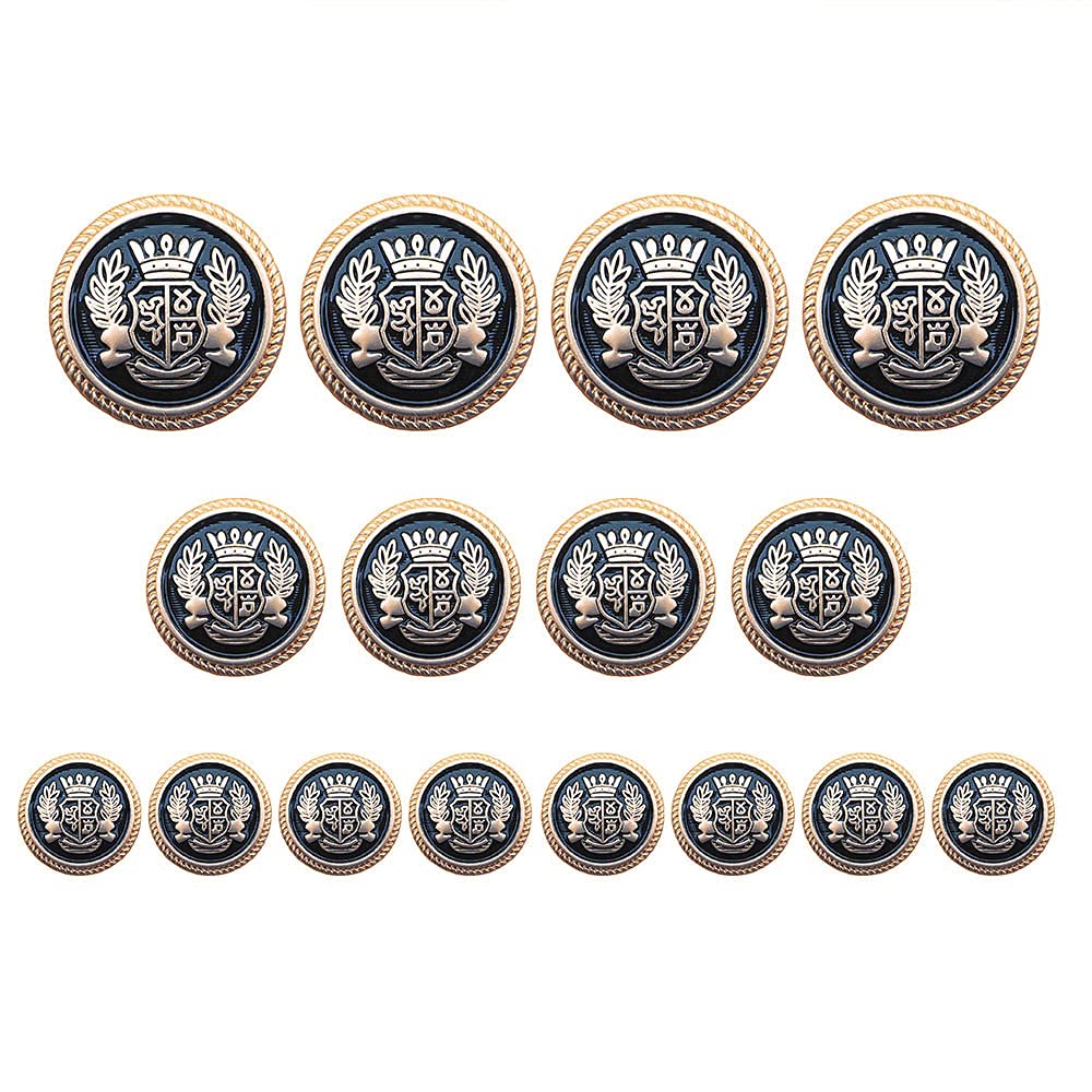 【送料無料】Chunyu ボタン ブレザー ボタン メタルボタン レトロなボタン 洋服用 コート用ボタン 交換 修理 15mm 20mm 25mm 16個セット...