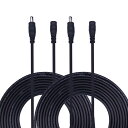 Kabenjee 2x 3m 黒 DCアダプタ延長ケーブル LEDテープ用電源コードAC/DC パワーケーブル、DCジャック DCプラグ DCコネクタ/ケーブル/延長/延長ケーブル/DC/ジャック/プラグ/DCの延長コード/ 外径5.5mm / 内径2.1mm、DCラグジャック延長ケーブル
