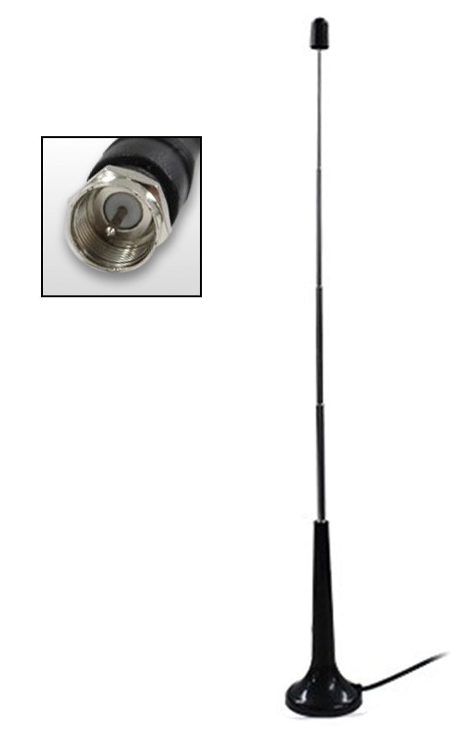 【送料無料】MAXWIN 地デジアンテナ 車載 車載アンテナ 高感度 車載 車載アンテナ 伸縮タイプ F型コネクター ロッドアンテナ テレビ受信用 マグネット式 DAN16F