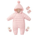 【送料無料】Baby nest ベビー服 ジャンプスーツ ダウンコート カバーオール クマ 長袖 ロンパース コート 手袋 足袋 防寒 秋冬用 男の子 女の子