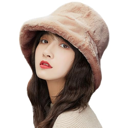 【送料無料】[SUBTRY] 帽子 レディース 春 秋 冬【圧倒的な小顔効果・もこもこ防寒対策・厚手保温素材・思わず触れたくなるふわふわ感】 防寒 防風 保温 つば広帽子 折りたたみ ハット 可愛い おしゃれ 無地 秋 冬(4)