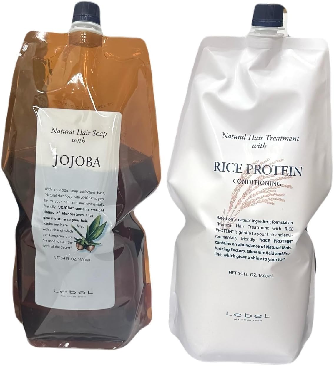 【送料無料】Lebel ルベル ナチュラル ヘアソープ ホホバ 1600ml ＆トリート ライスプロテイン 1600mlセット
