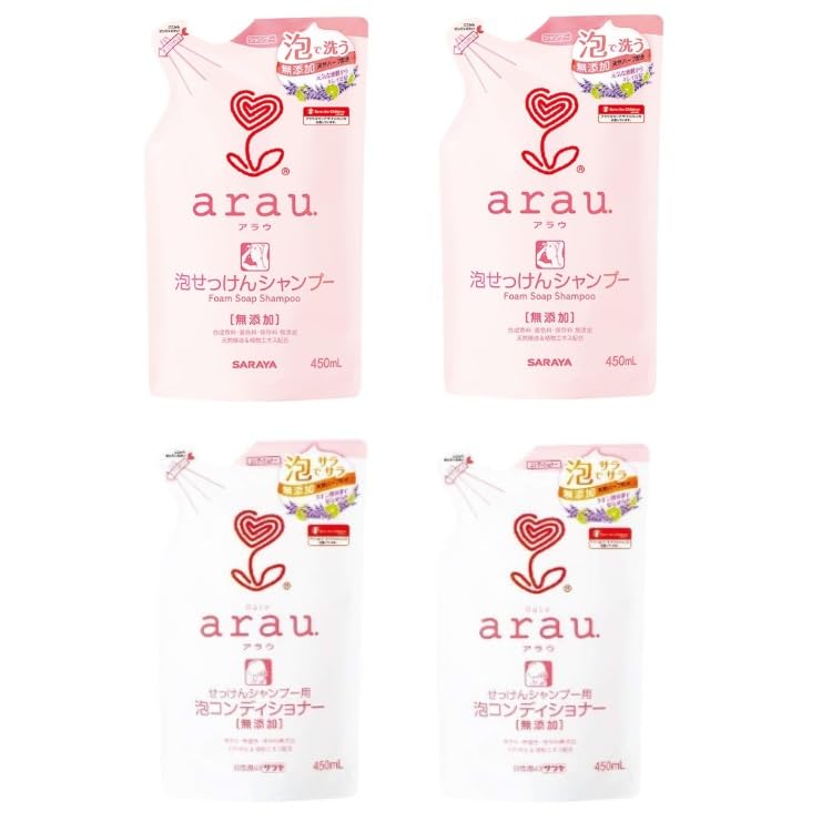 【送料無料】サラヤ arau. アラウ 泡せっけんシャンプー 詰替用 450ml ×2個 コンディショナー 無添加 詰替用 無添加 450ml×2個【2セットまとめ買い】