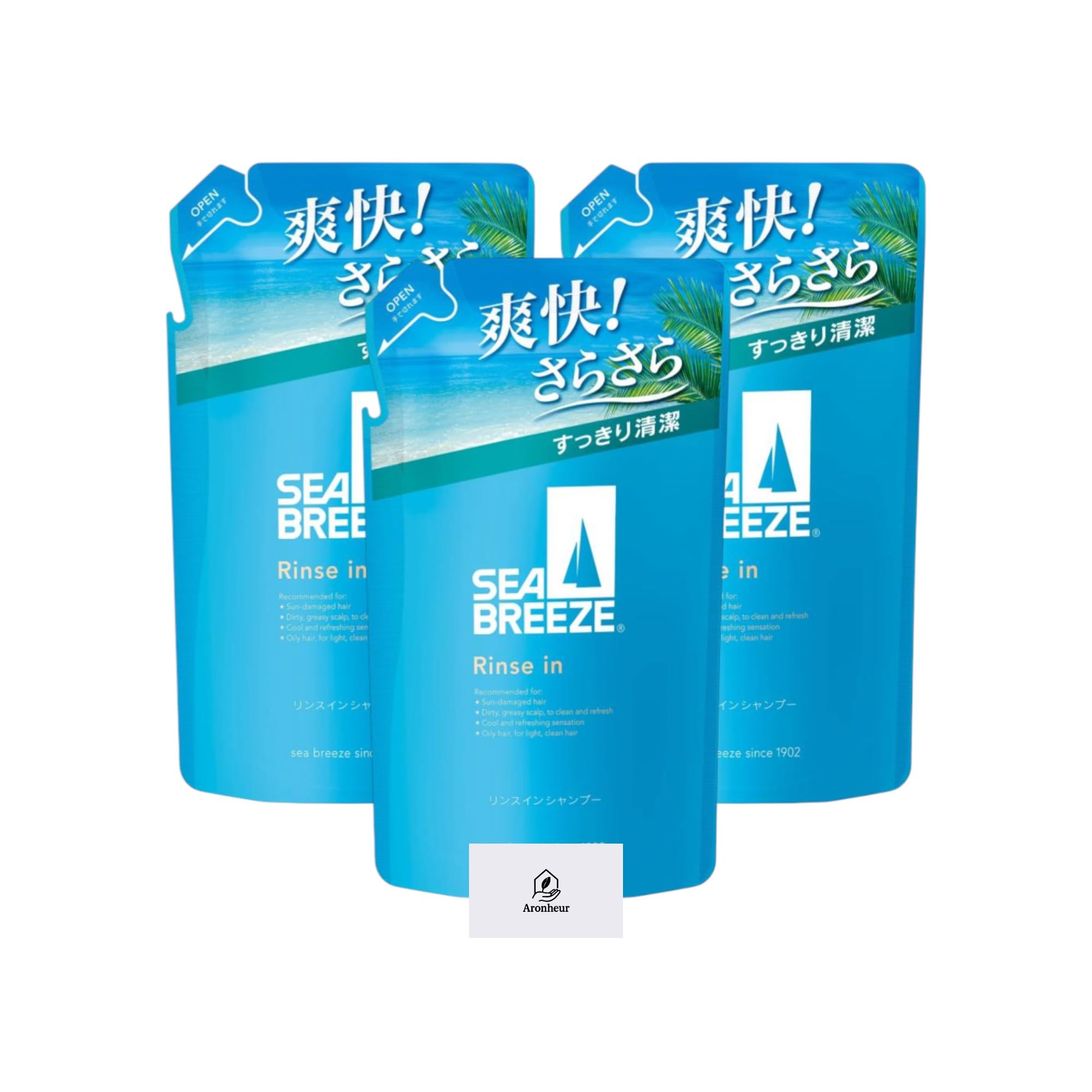 【送料無料】SEABREEZE シーブリーズ リンスインシャンプー 本体 490ml + 詰め替え 330ml Aronheurオリ..