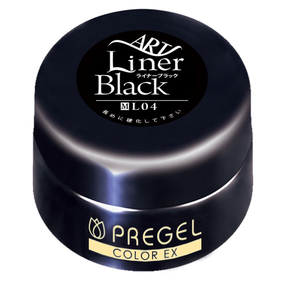 【送料無料】プリジェル ジェルネイル カラーEX ミルキーキャロット300 色：ライナーブラック04、サイ..