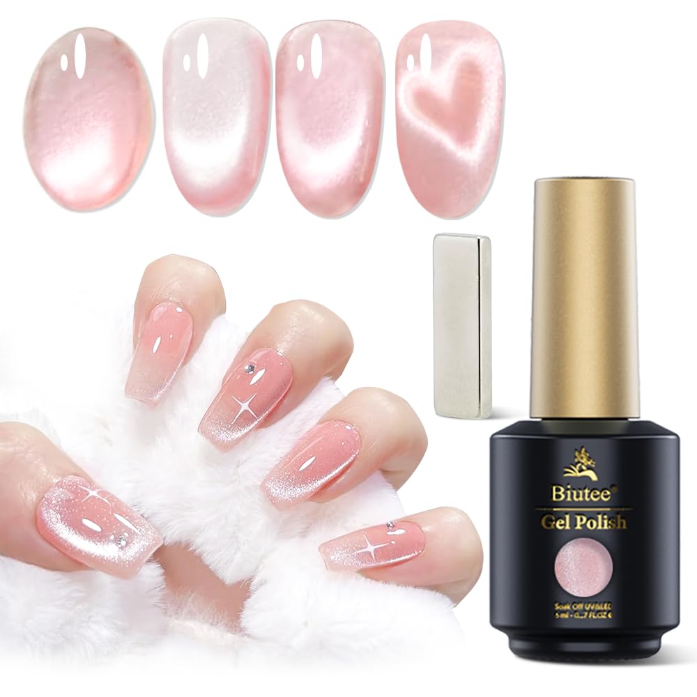 【送料無料】Biutee マグネットネイル ジェルネイル カラー ジェル ピンク キャットアイ 猫の目効果 8M..