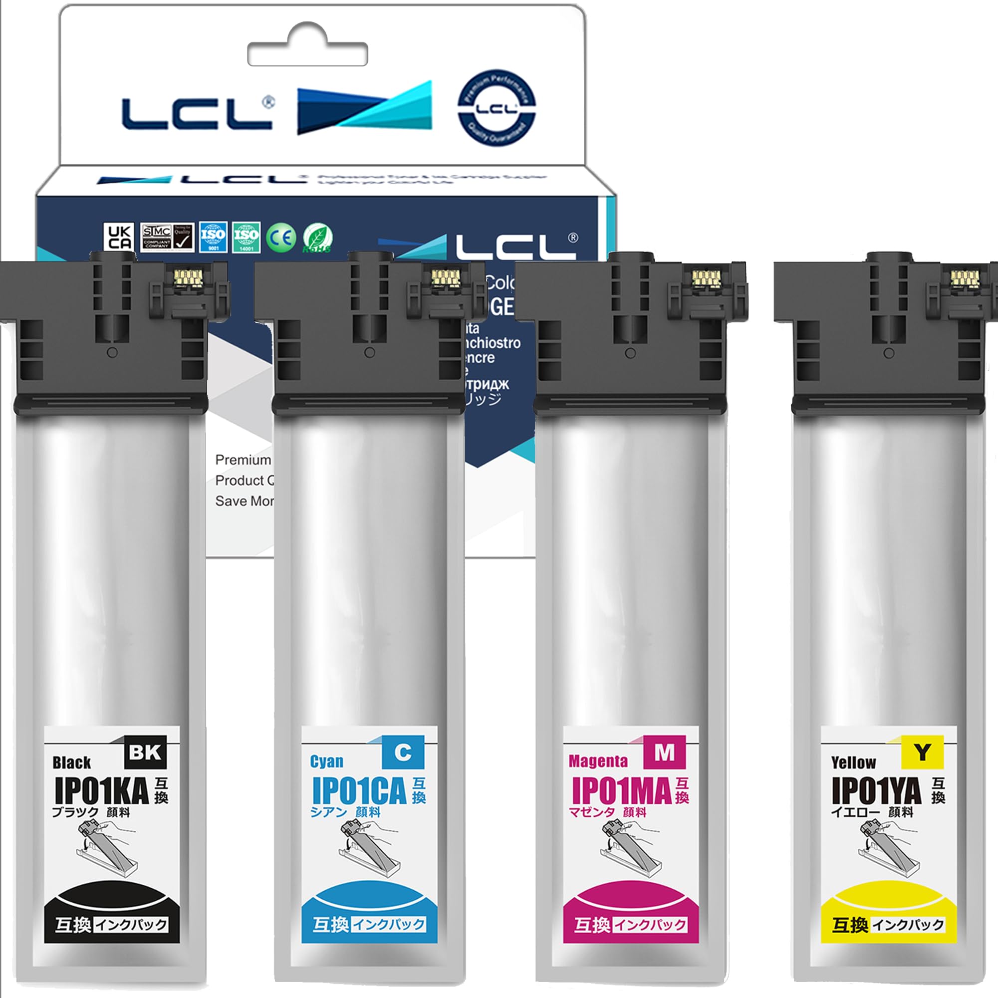 【送料無料】LCL エプソン用 IP01 IP01A IP01KA IP01CA IP01MA IP01YA 顔料 （4色セット ブラック シアン マゼンタ イエロー） 互換インクカートリッジ 対応機種:PX-S884 PX-M884F PX-S885 PX-M885F PX-S884C0 PX-M884FC0