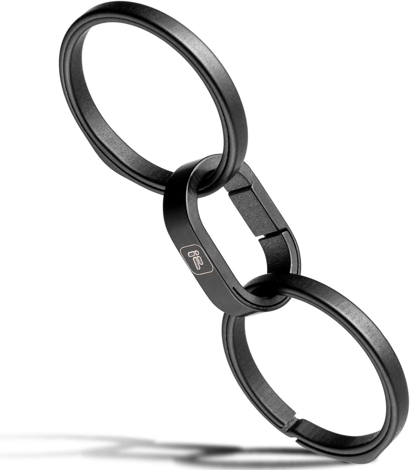 【送料無料】[TIMULTI] チタン キーホルダー キーリング カラビナ 連結用 ミニフック クイックリリース コネクター (ブラック/連続リング1個+ブラック/サイドプッシュキーリング2個)