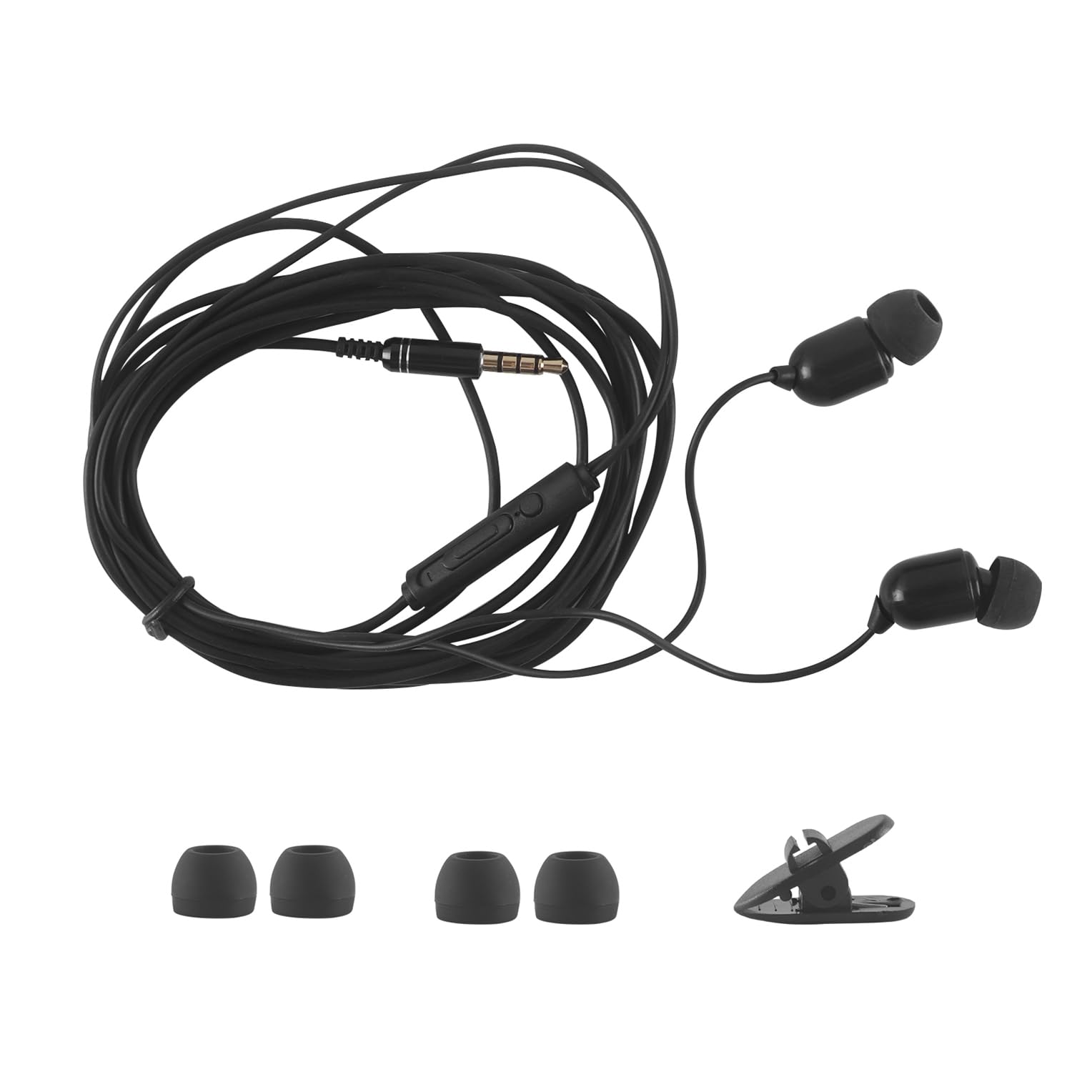 【送料無料】テレビ用イヤホン 有線イヤホン ロングコード3メートル 3.5mmジャック TVの日常使用 重低音 ステレオ マイク付き 音量調整 両耳タイプ カナル型イヤフォン ヘッドホン テレビ・オーディオ用 3m (ブラック)