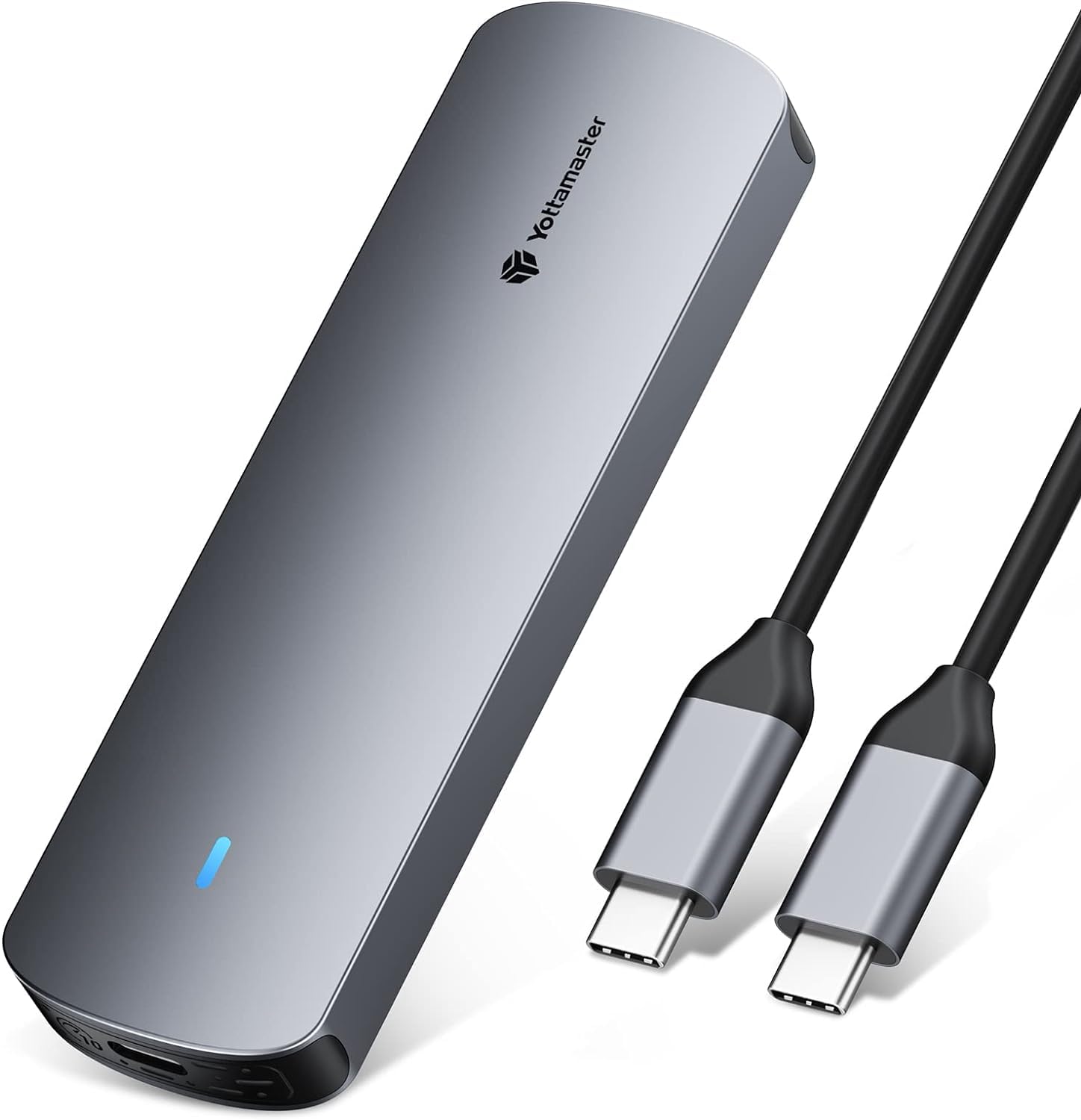 【送料無料】Yottamaster M.2 SSD外付けケース NVME対応 USB C 3.2 Gen2 10Gbps高速転送 NVME/PCIe専用 M.2 NVMeケース 2230/2242/2260/2280 M key/B&M key SSD対応 高度なアルミニウム製 工具不要 小軽量【USB C-C 高度なケーブル付き】