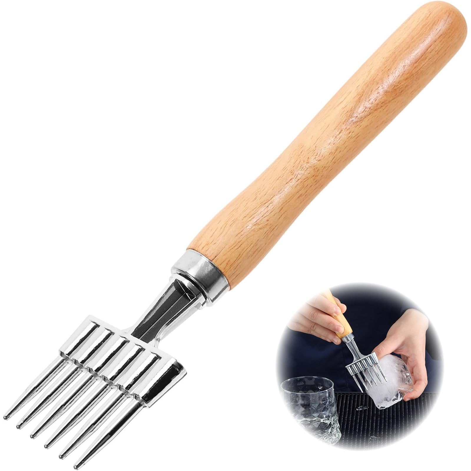 【送料無料】DELUXEFOX アイスピック ハンドルロングアイスコーン ステンレス スチール 氷 クラッシャ..