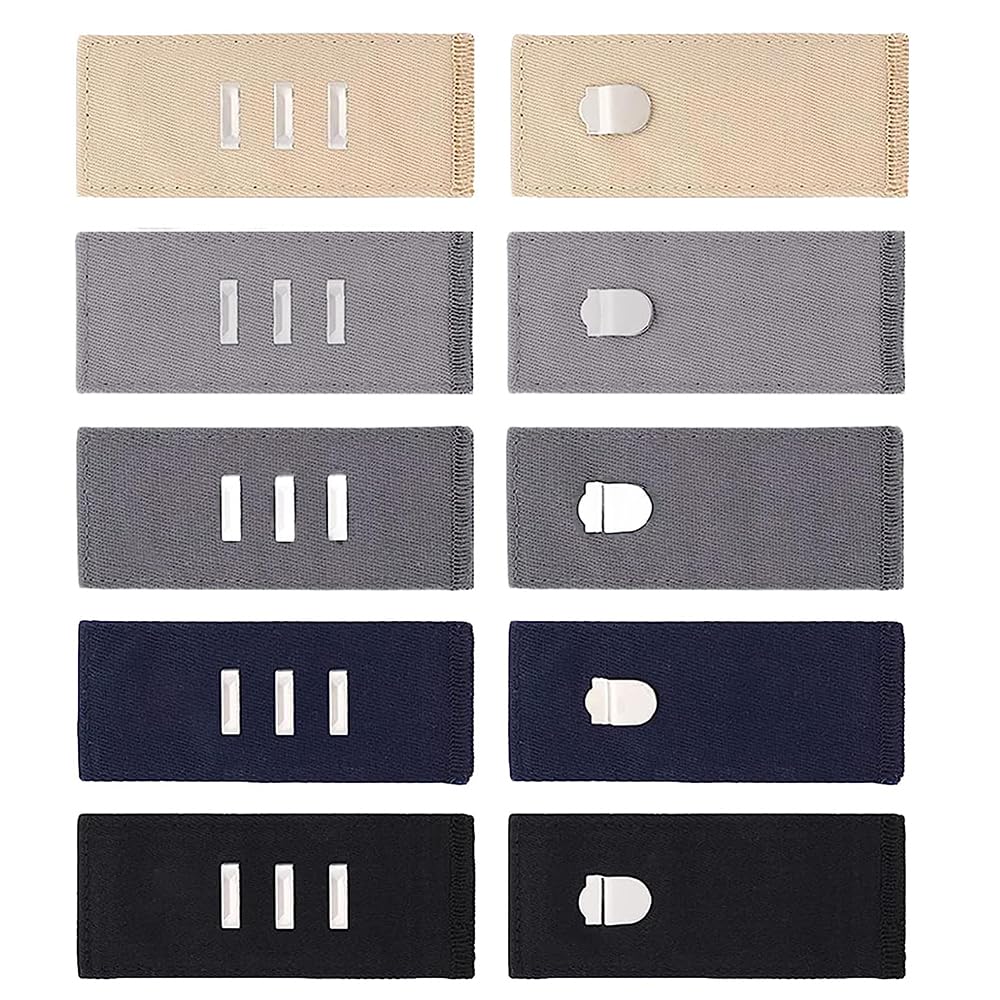 【送料無料】[Renjzle] ウエストアジャスター ウエスト調整ボタン アジャスターフック ウエストバックル ズボン延長ボタン 5色 3段階で調節でき ウエスト広げる 自在に広がる快適な履き心地