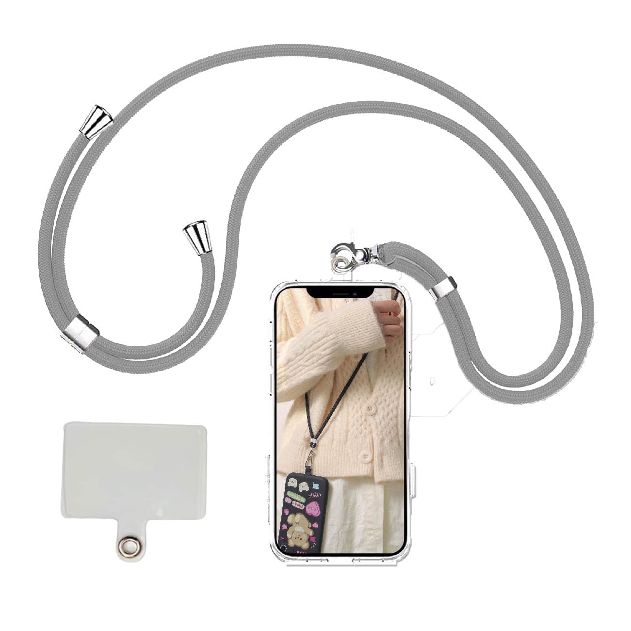 【送料無料】[JCJCLY] スマホストラップ 全機種対応 携帯ストラップ ネックストラップ 肩掛けスト ラップ 長さスマホ 首掛け 長さ調整可能 取り外し 紛失/落下防止 忘れ物防止 軽量 耐久性強化版 着脱簡単 名札など 適応 携帯ストラップ 首掛けストラップ ガスケット付き