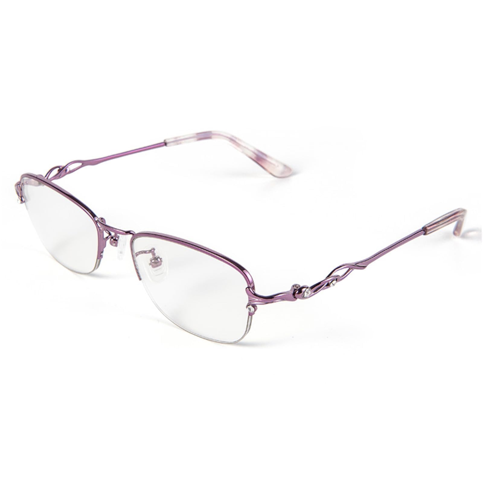 【送料無料】[GO!GRM] 老眼鏡 遠近両用メガネ エレガント 累進多焦点レンズ おしゃれ リーディンググラス ブルーライトカット お洒落 ピントグラス シニアグラス ファッション 高性能 プレゼント 累進変焦 上品 知的 UVカット 型番：719107 (パープル 度数+2.5)