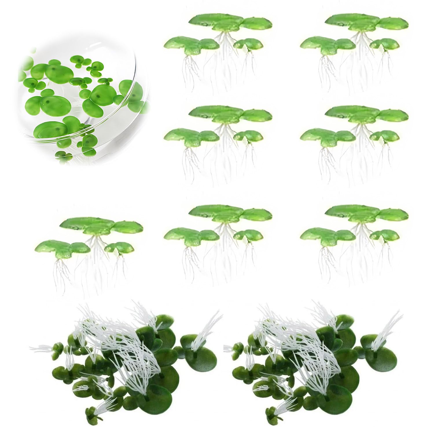 【送料無料】PAVIKE 人工ウキクサ (3サイズ 36個入り) 人工水草 人工浮遊 アクアリウム植物 ミニウキクサ 水槽装飾 小さめ 魚タンクデコレーション ...
