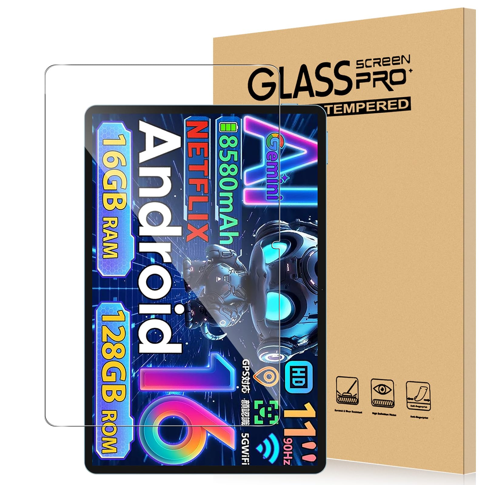 【送料無料】For TECLAST P50/P50CASE/P50 AI/DOOGEE U11/U11 Pro フィルム 11インチ タブレット DOOGEE U11/U11 Pro Android16 対応 フィルム 強化ガラス 高透過率 高感度タッチ 硬度9H 指紋防止 Greerass 気泡防止 撥水撥油 貼り付け簡単 液晶保護 超薄飛散防止 保護フ