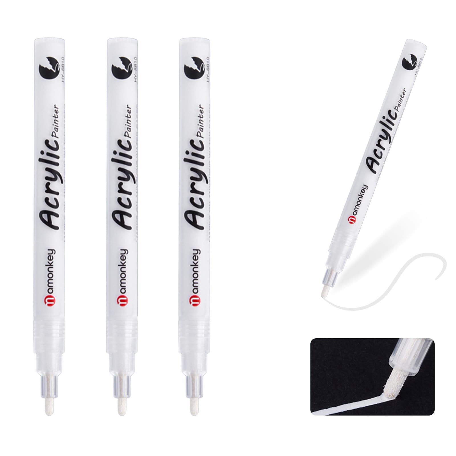 【送料無料】aninako 白ペン ホワイトマーカー 極細 0.5mm 6本 油性筆 布用筆 白 名前ペン 耐水 水性 ハイライト イラスト 漫画筆 布 石 セ...