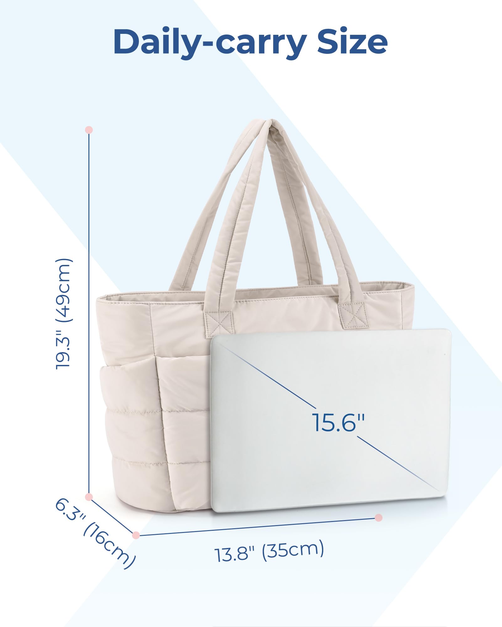 【送料無料】[BAGSMART] レディーストートバッグ パフィートートバッグ 手提げバッグ 仕切り付き 軽量 大容量 多収納 トラベルバッグ 旅行 通勤 plus-market-10187672 Plus1マーケット楽天市場店 サンプル画像3