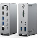 GIISSMO Macbook Pro/Air専用 14-IN-2 ドッキングステーション Type c Dock 3画面モード トリプルディスプレイ対応 MST機能 4K@60Hz HDMIポート 100W出力 10Gbps USB-Aポート USB-Cポート USB3.2 Gen2対応 1Gbps イーサネットポート 3.5mm オーディオジャック microSD&