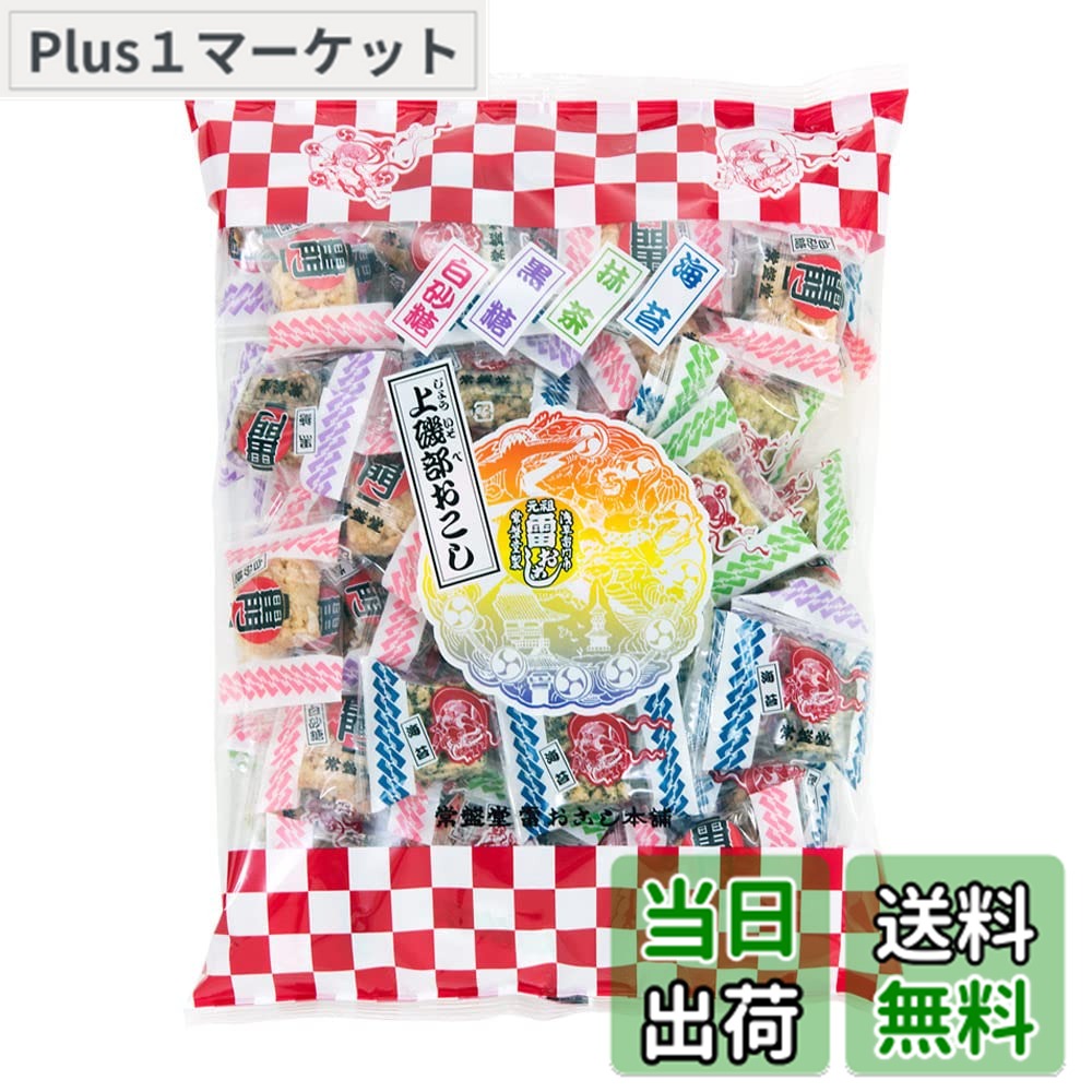 商品情報商品の説明原材料名水飴（国内製造）、小麦粉、米粉、砂糖、落花生、加工黒糖、還元麦芽糖水飴、植物油脂、焼海苔粉、食塩、抹茶／膨脹剤、カラメル色素、香料、（一部に小麦・落花生・大豆を含む） 内容量個包装紙込150gx2袋 保存方法直射日光・高温多湿を避け、常温で保存してください。 商品サイズよこxたてx高さ（単位：mm）200x300x40 特定原材料等小麦・落花生・大豆 コンタミネーション乳、アーモンド、ごま、バナナ、りんご主な仕様 常盤堂を代表する雷おこし「上磯部おこし」 白砂糖、黒糖、抹茶、海苔の4種類の味をひとつひとつ個包装しました。 常盤堂一番の人気商品です。製造日より賞味期限までの日数　90日