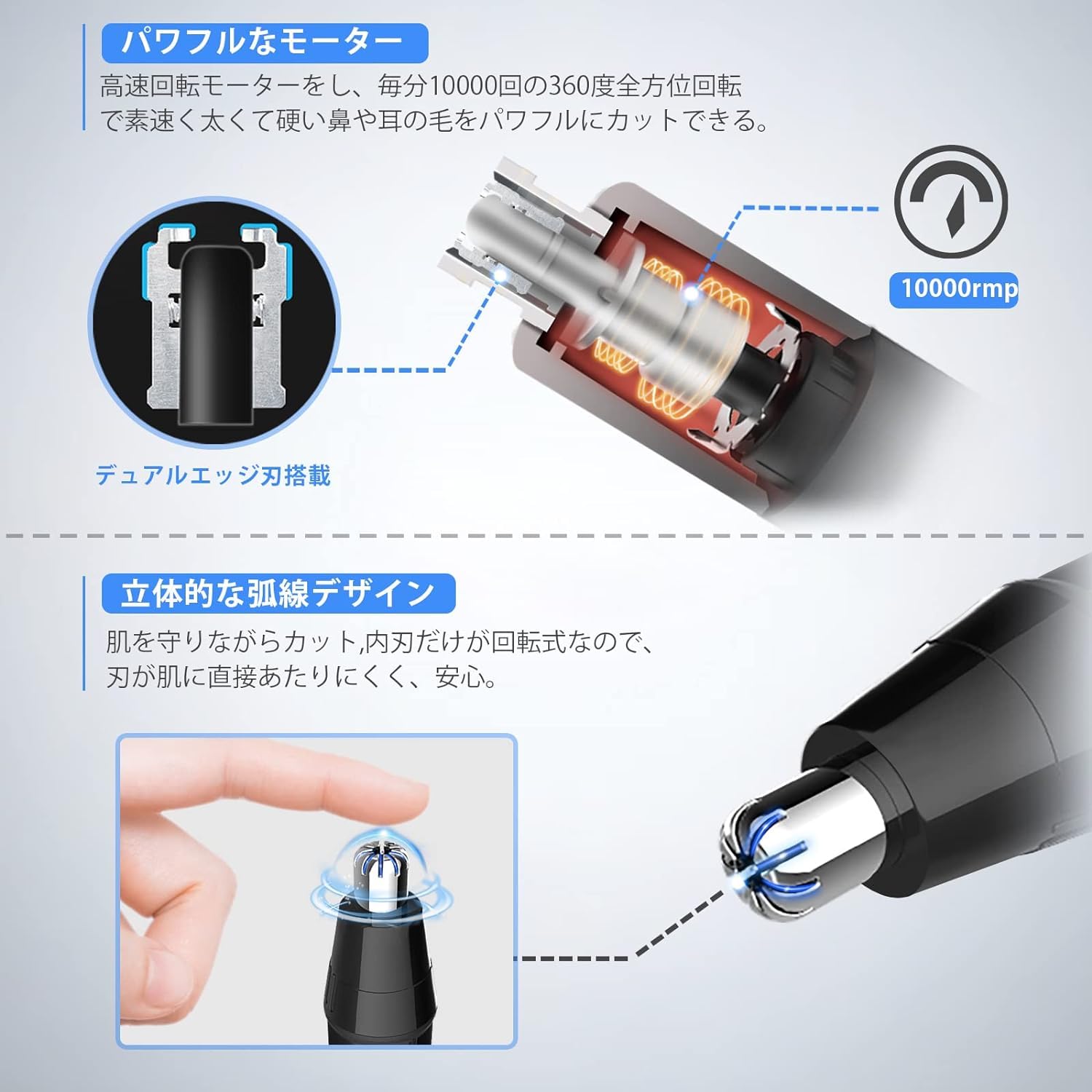 【送料無料】Sugarman 鼻毛カッター メンズ USB充電式 エチケットカッター 1台4役 ...