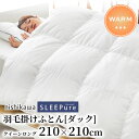 羽毛布団 クイーン 西川 ホワイトダック ダウン 85% 抗菌加工 肌掛け布団 合掛け布団 デュエット 年間使える オールシーズン 暖か クイーンロング 210×210cm ホワイト 白 無地 シンプル スリーピュア(3)