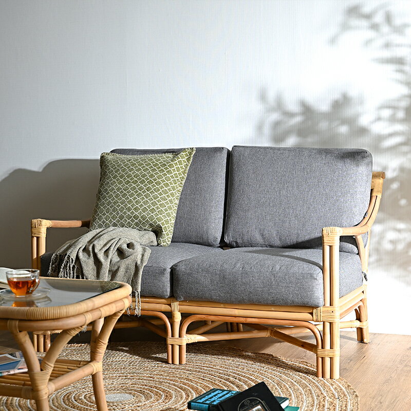 ラタンソファ 2人掛け ラタンチェア 二人用 2P 幅110cm チェア 椅子 いす おしゃれ 籐  ...