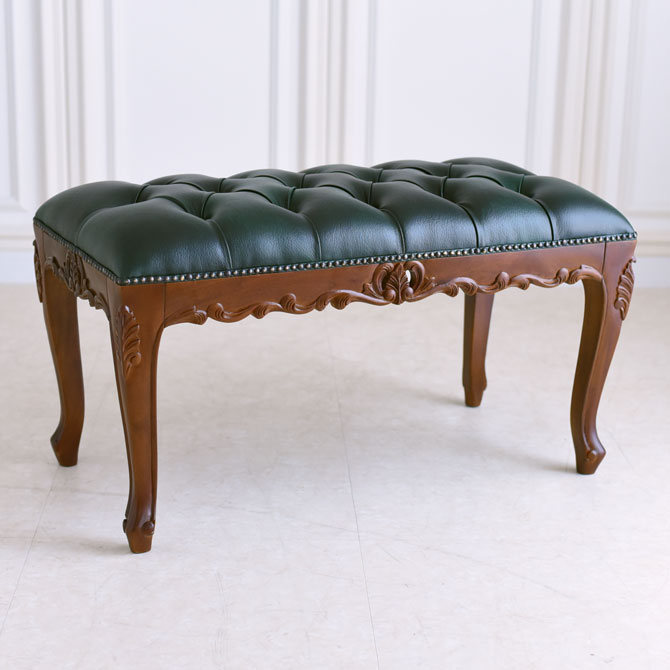 スツール 姫系 椅子 チェア 玄関チェア ボナパルト 幅82cm ベンチ スツール ブラウン アンティーク調 ロココ調猫脚 ヨーロピアン 輸入家具 オシャレ クラシック かわいい 北欧