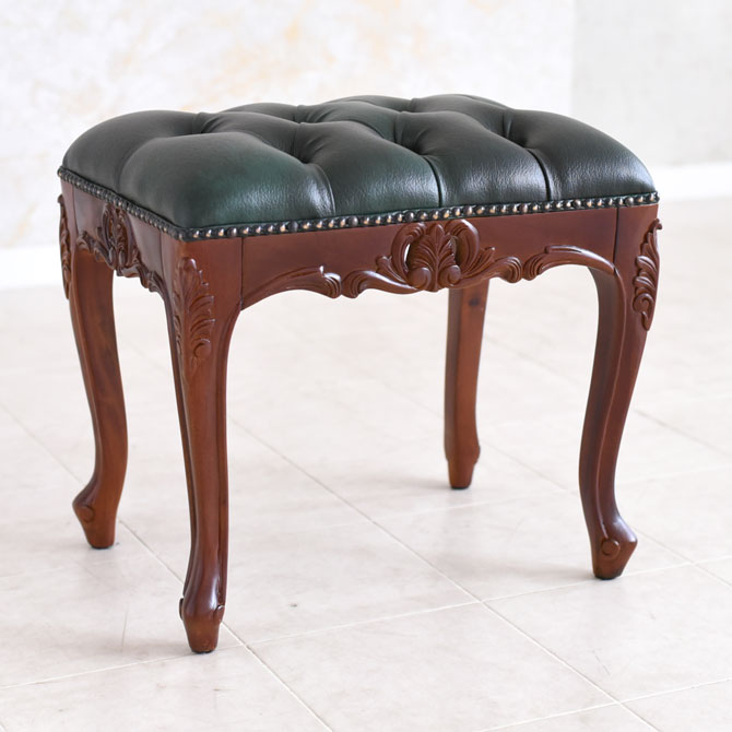 スツール 椅子 アンティーク 調 チェア 玄関チェア ボナパルト ロココ 調 幅82cm ベンチ スツール ブラ..