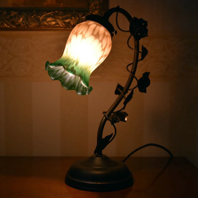 タッチセンサーランプ 薔薇 ランプ アンティークランプ 卓上ランプ ゴールド ガラス おしゃれ クラシッ..