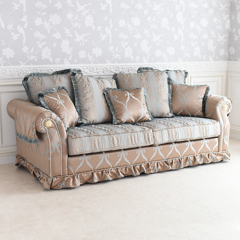 ロココ調 ソファ 3人掛け イタリアン フィオーレ ゴールド 幅208cm ヨーロピアン エレガント ソファー ..