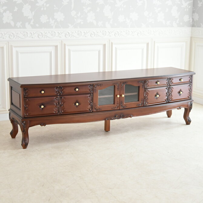 テレビ台 幅180cm テレビボード アンティーク調 おしゃれ ローボード 大型 完成品 木製 引き出し 脚付..