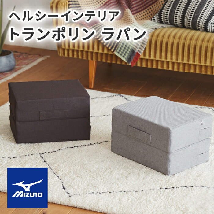 トレーニング用品 エクササイズ グッズ ミズノ mizuno トランポリン ラパン TRAMPOLINE lapin 体幹 フィットネス 室内用 宅トレ 全身運動 日本製 グレー ブラウン カバー洗濯可 折りたたみ クッション インテリア