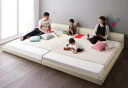 ワイドレザーフロアベッド マルチラススーパースプリングマットレス付き ワイドK240(SD×2)