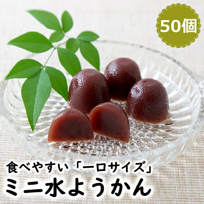  ひとくち ミニ 水ようかん 50個 一口サイズ 和菓子 お菓子 個包装 ようかん 水羊羹 お徳用 激安 餡 こしあん 人気 詰め合わせ 送料無料 ポイント消化