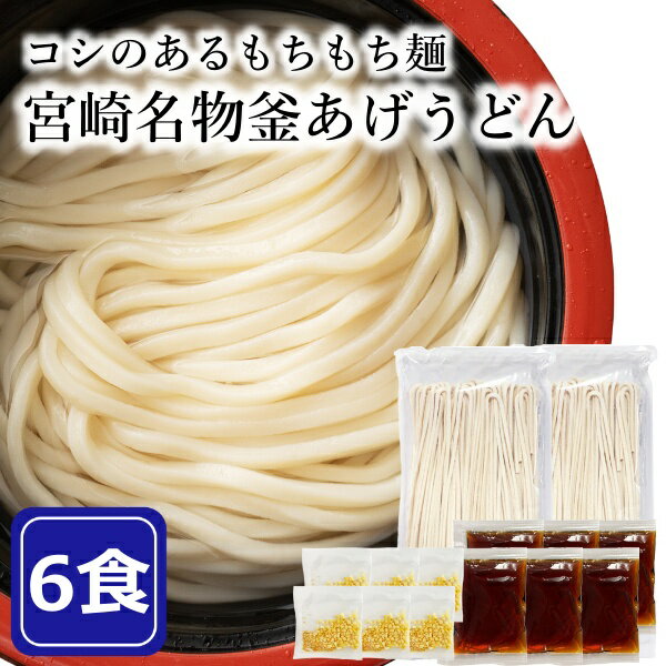 宮崎名物 釜あげうどん 6食セット うどん 釜揚げ もちもちの麺をゆず香る甘口つゆで食す！ つゆ付き 薬味入り ゆず皮 饂飩 ウドン 和食 ご当地グルメ お取り寄せ ご当地うどん 麺 即席 簡単 九州 宮崎 讃岐 本場 コシ 土産 お土産 ギフト 国産 ポイント消化 送料無料