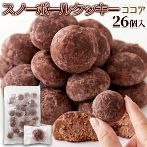 【レビュー特典付き】 スノーボール クッキー ココア 26個 大容量 焼菓子 個包装 おやつ スイーツ 国内製造 プレゼント 小分け 雪玉 クリスマス お菓子