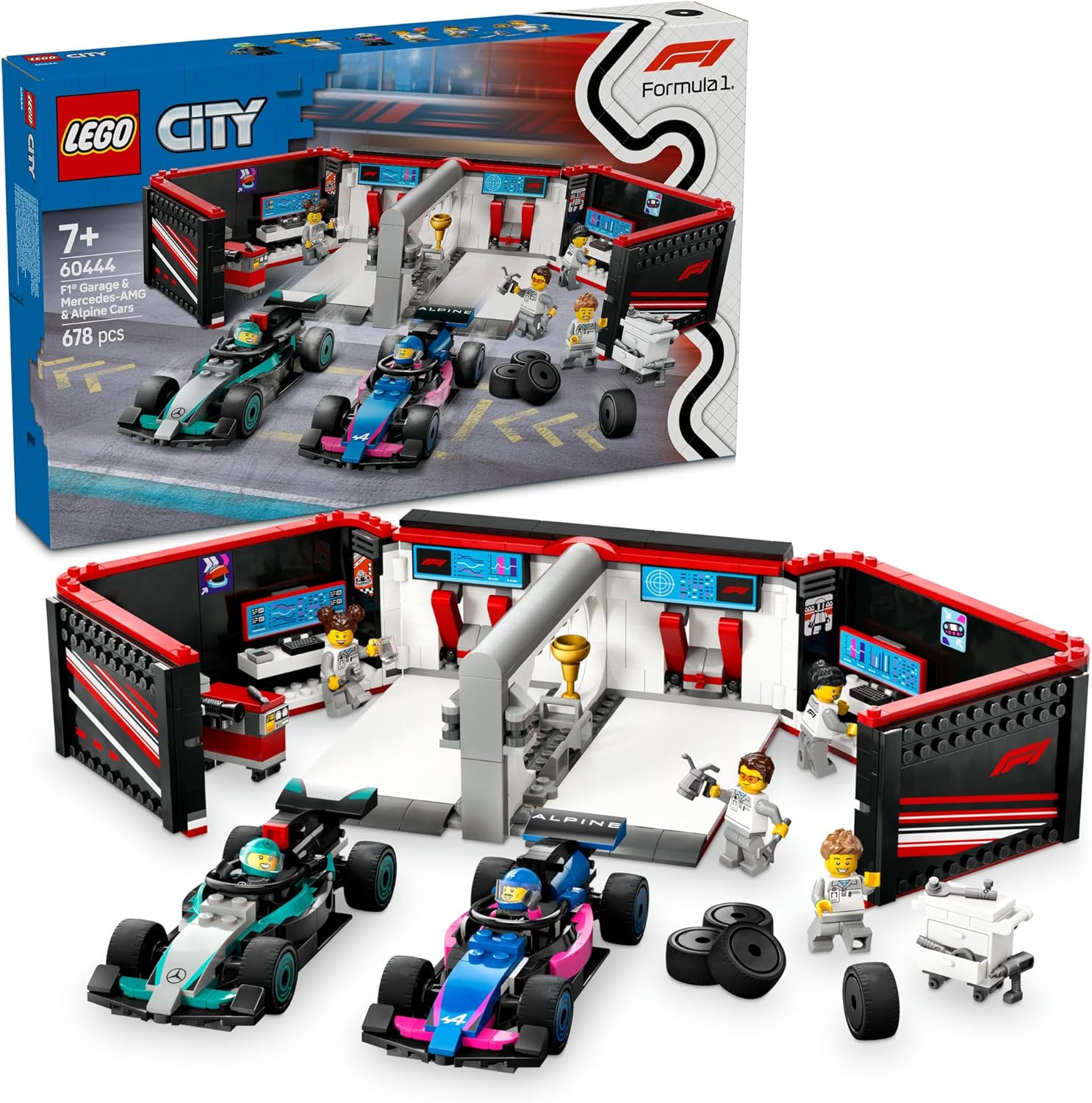 乐天商城 - レゴ LEGO シティ F1(R) Mercedes-AMG & Alpine レースカーガレージ 60444 おもちゃ 玩具 誕生日 プレゼント ブロック