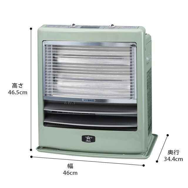 アラジン ハイブリッド 石油ファンヒーター CAK-GF46A (石油ストーブ おしゃれ 石油ファンヒーター グラファイト ストーブ Aladdin 暖房 赤ちゃん 小型 対流式石油ストーブ グラファイトヒーター モダン アンティーク デザイン グリーン) 【送料無料】