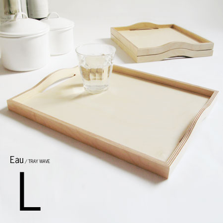 乐天商城 - トレー 36x29cm Eau TRAY WAVE L オー トレー・ウェーブ E804SCD-5538 北欧 おしゃれ 木製 無垢板 カフェ トレイ ミニトレー お盆