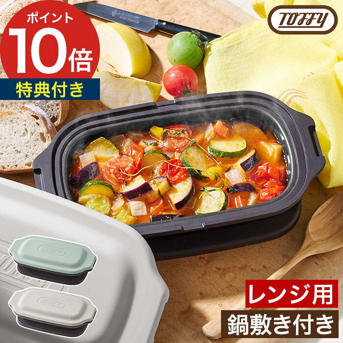 電子レンジ用グリルパン 【特典付き】 耐熱皿 電子レンジ調理器 フタ付き 鍋敷き付き レンジ 魚焼き器 焼き魚 レンジグリルパン 電子レンジ用 電子レンジ 調理器具 トフィー [ Toffy 電子レンジ用グリルディッシュ K-MW6 ]