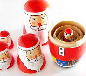 サンタクリョーシカ(クリスマスプレゼント マトリョーシカ LOVE サンタクロース人形 木製 クリスマス雑貨)