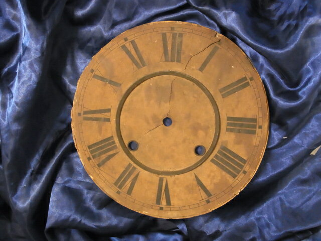 24cmパイ 柱時計の文字盤。時計歯車。スチームパンク材料。