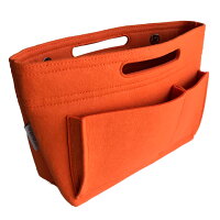 バッグインバッグ 大きめ 軽い フェルト インナーバッグ A4 バッグ ポーチ レディース バッグの中を整理整頓 バッグが自立 バックインバック オレンジ[cravate]