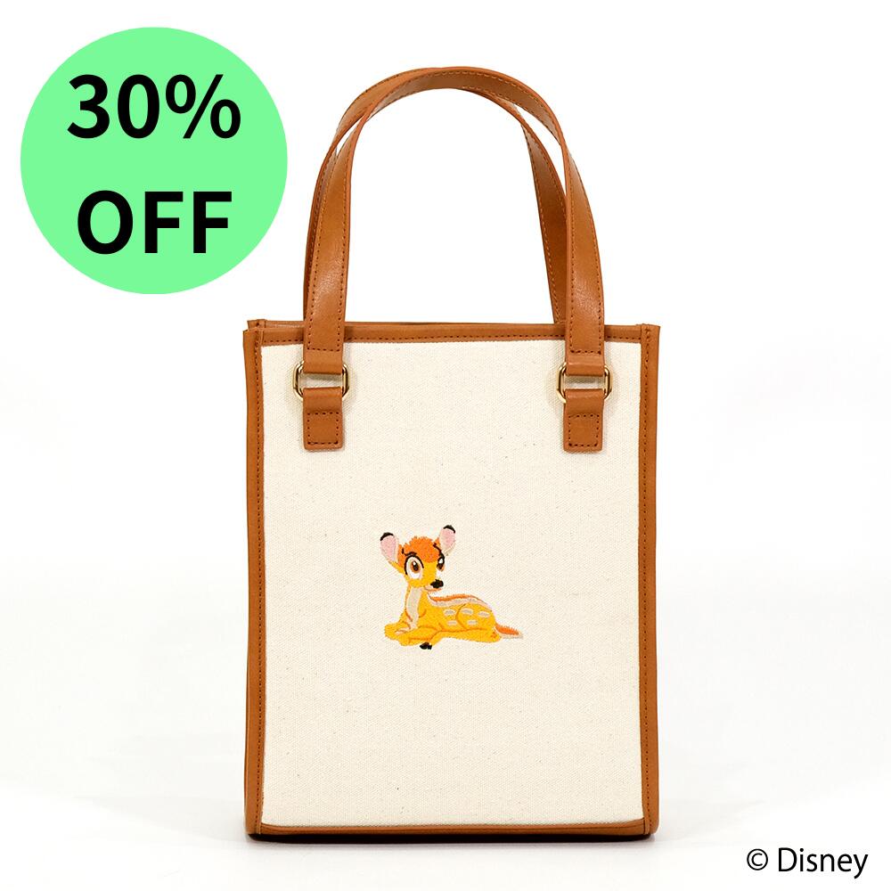 【本日限定！スパセ＋0のつく日で最大 45 OFF！ 】 Disney 『 バンビ 』 とんすけ デザイン キャンバス トートバッグ レディース ミニトート パイピング A5サイズ 通勤 ハンドバッグ ショルダーバッグ 手提げ 斜め掛け 2way ミニバッグ プレゼント バレンタイン ギフト