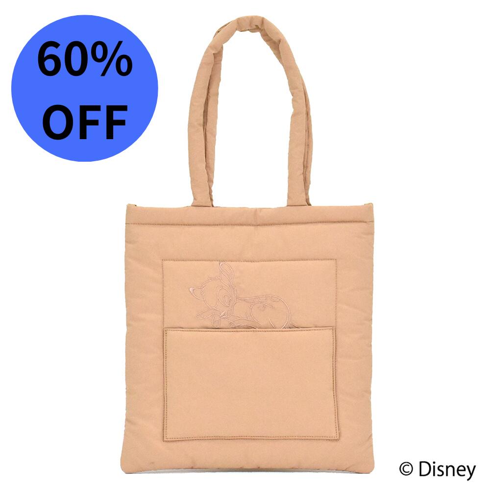 　Disney 『 バンビ 』 デザイン パデッドトートバッグ トートバッグ バッグ オレンジ 肩掛け 軽量 収納 大人可愛い 大人 ギフト バレンタイン ギフト