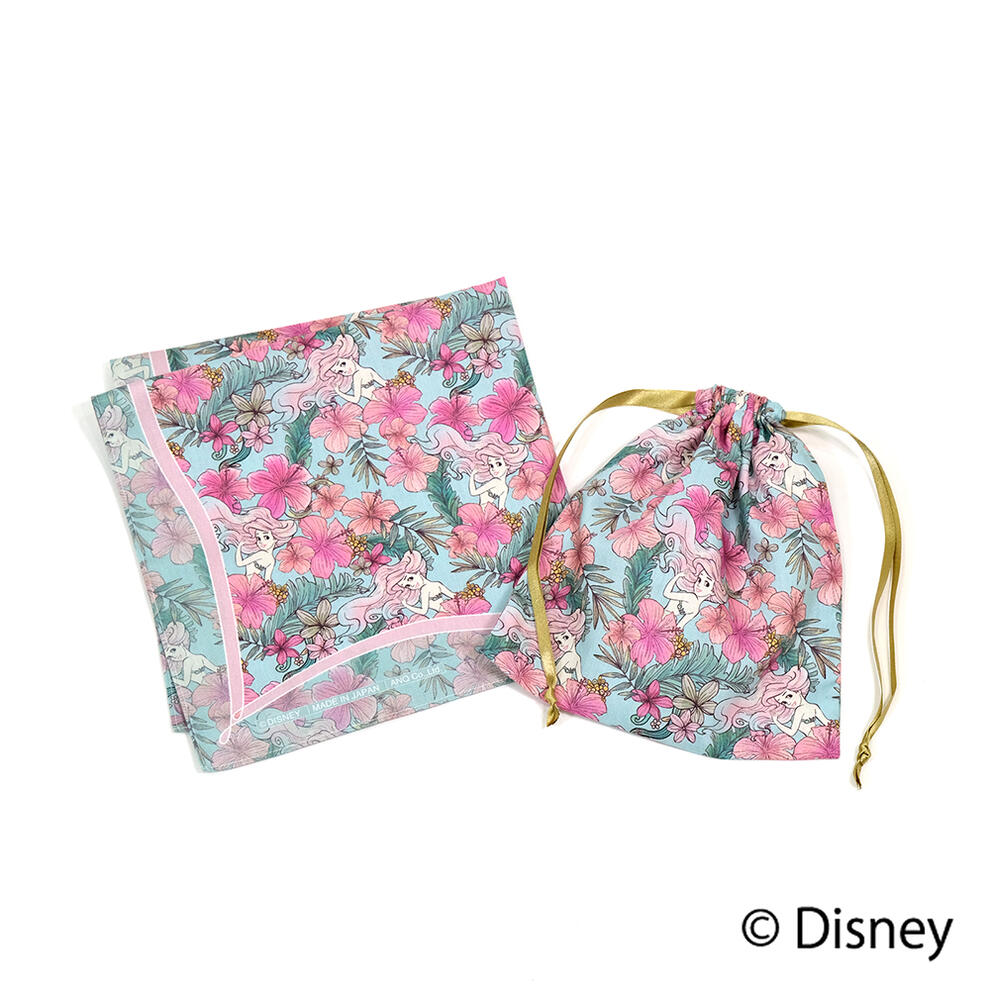 Disney 「アリエル」 デザイン ハンカチ巾着セット