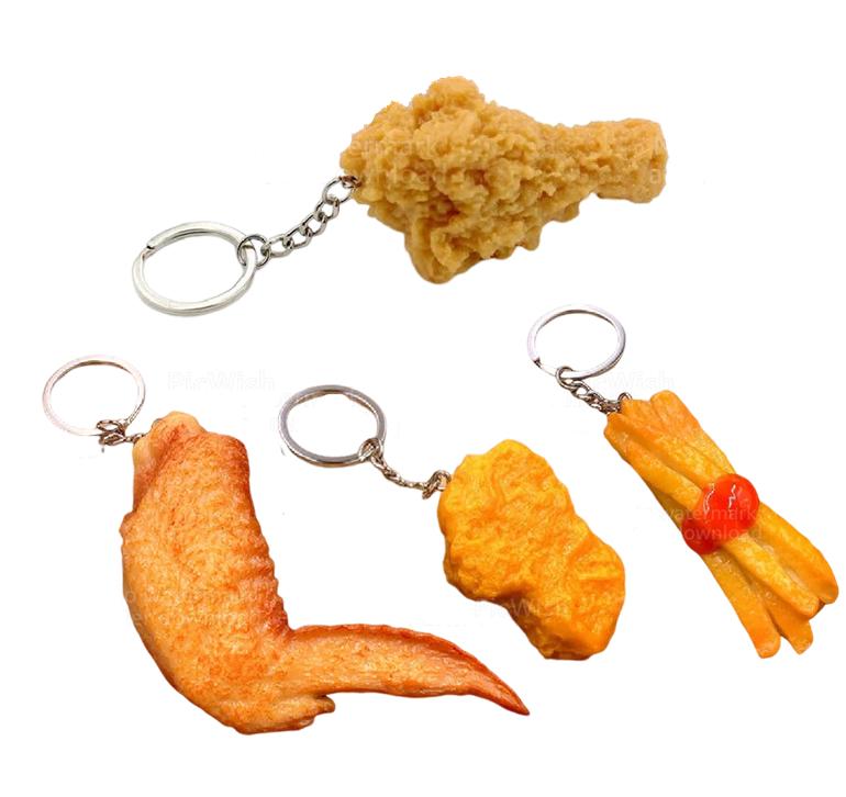 Rakuten - 送料無料 チキン 食品サンプル キーホルダー キーリング グッズ 雑貨 食べ物 おしるこ 海外 土産 プレゼント アクセサリー 誕生日 記念日 select ギフト などに